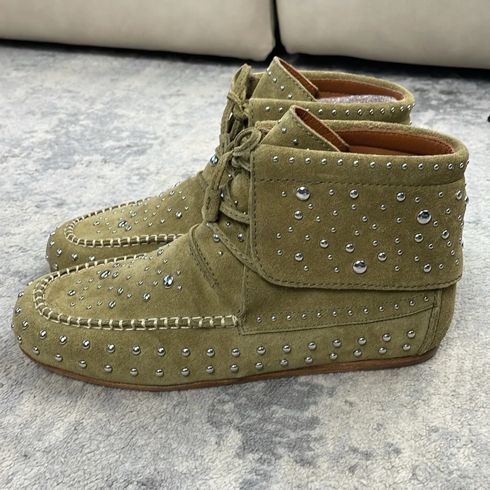 NIB Zadig & Voltaire Santa Fe Dream Studs Ankle Boots Southwestern Suede 41